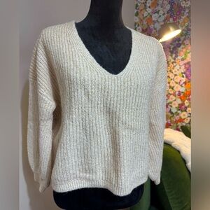 Cozy Cream V-Neck Sweater